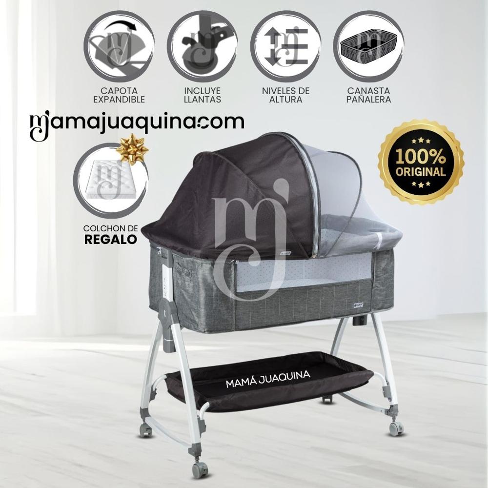 Cuna Colecho para Bebé DIMI de Lujo con Colchón - Grey