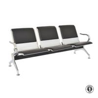 Tandem Aeropuerto Semi Tapiz Negro 3 Asientos Althea Confort