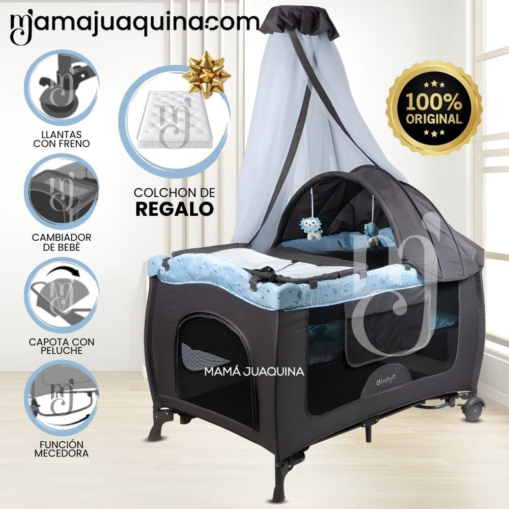 Cuna Corral Mecedora SALLY CUTE Sky Blue con Colchón