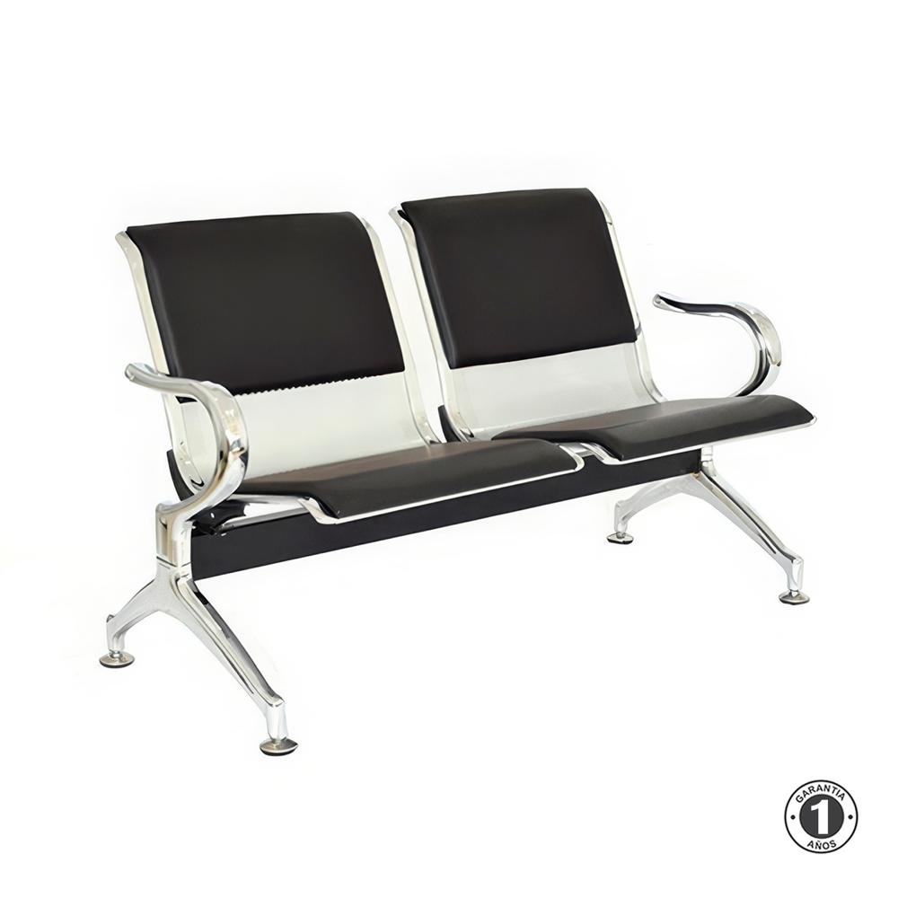 Tandem Aeropuerto Semi Tapiz Negro 2 Asientos Althea Confort