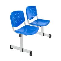 Tandem De Espera Prisma Ve Azul 2 Asientos Estructura Gris Althea Confort