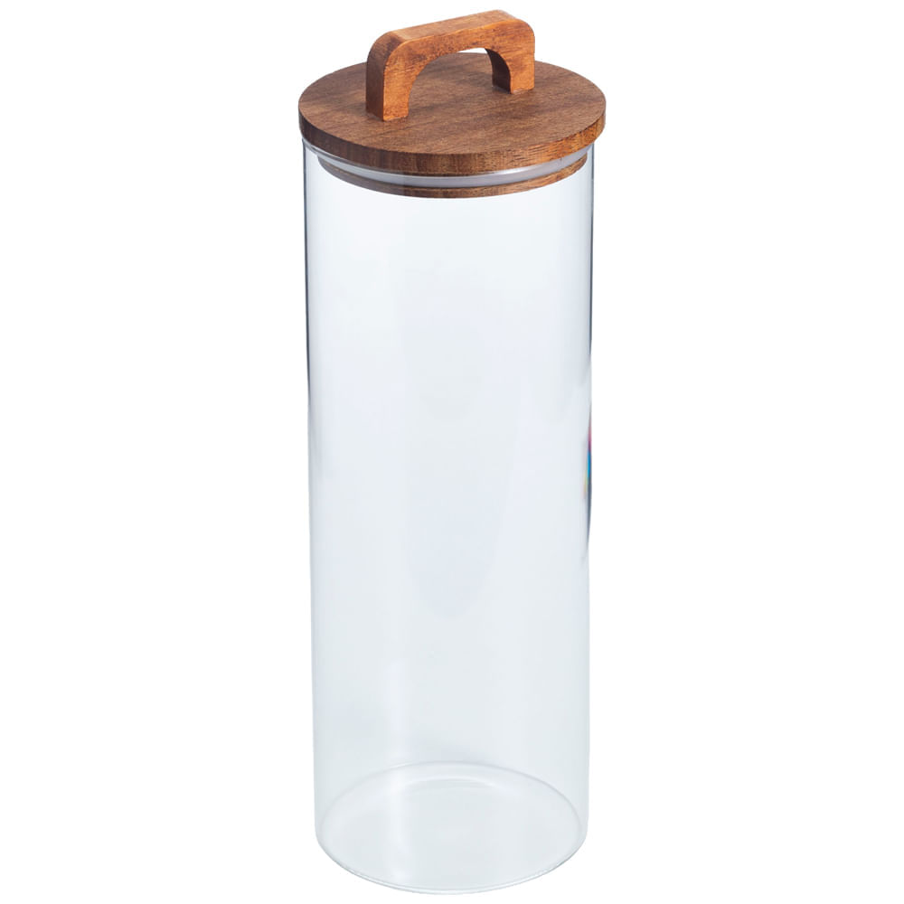 Canister Vidrio DECO HOME 2.2L Tapa Madera