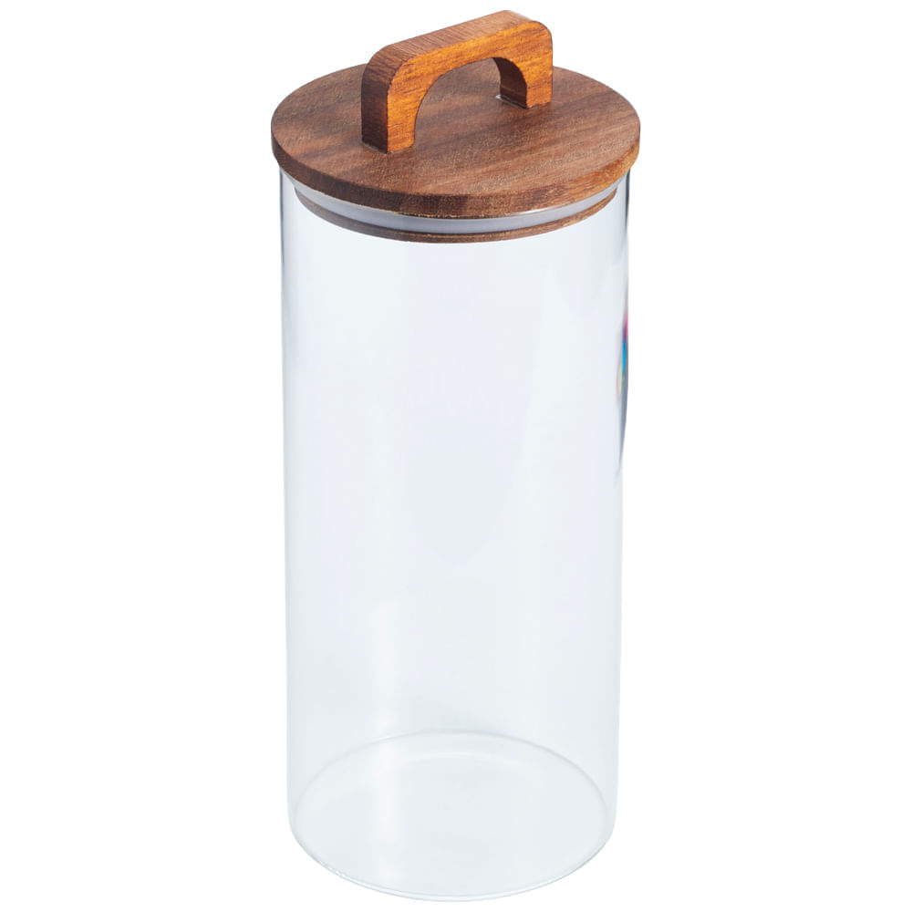 Canister DECO HOME Vidrio 1.75L Tapa Madera