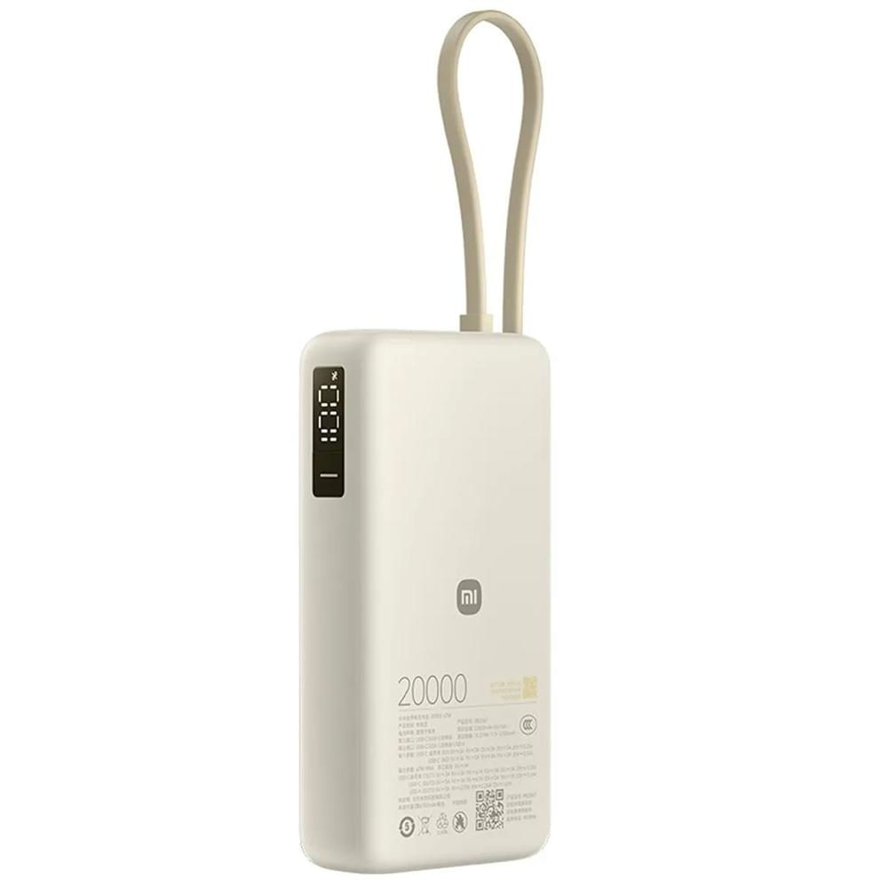Power Bank Xiaomi 67W Beige 20000mah Carga Rápida Cable Integrado