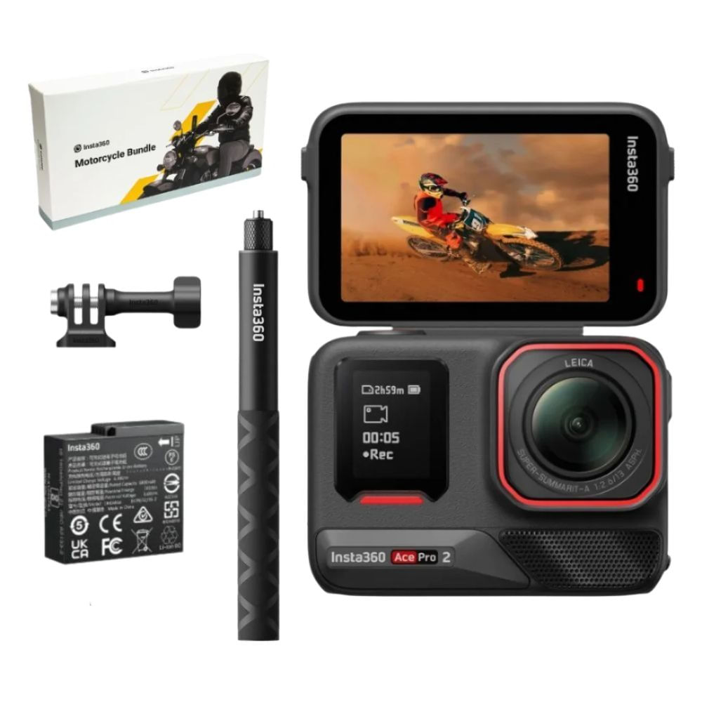 Cámara de acción Insta360 Ace Pro 2 - Pack Motero