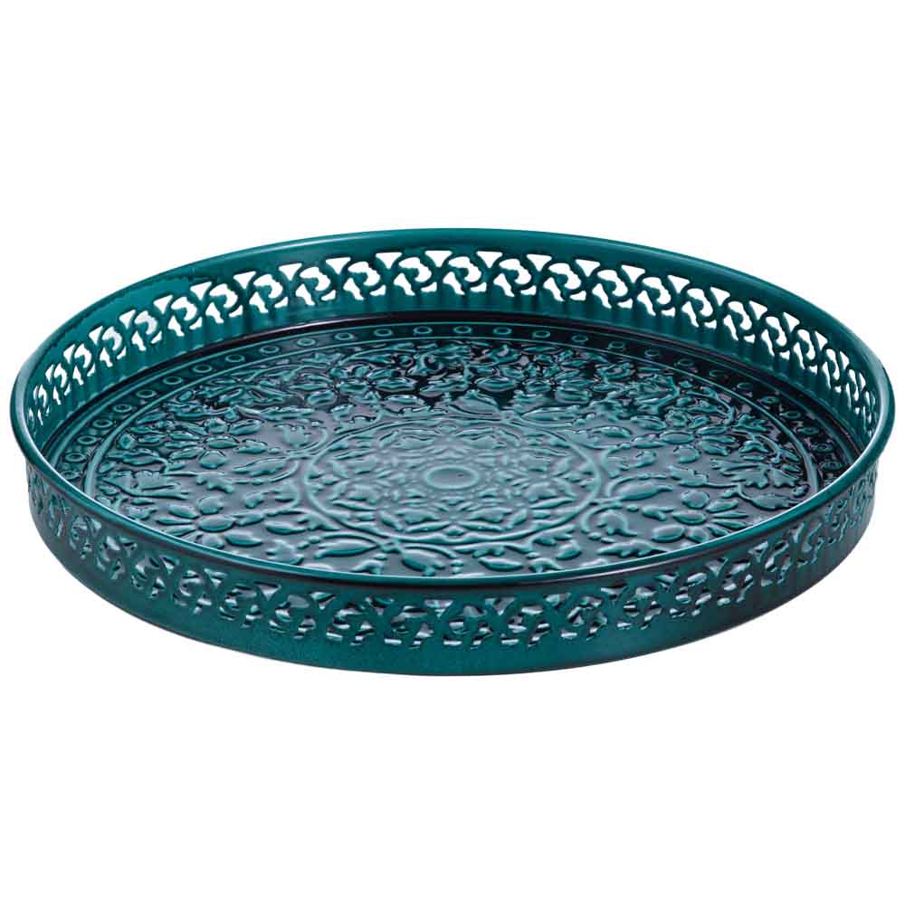 Bandeja Metálica Verde DECO HOME Marruecos