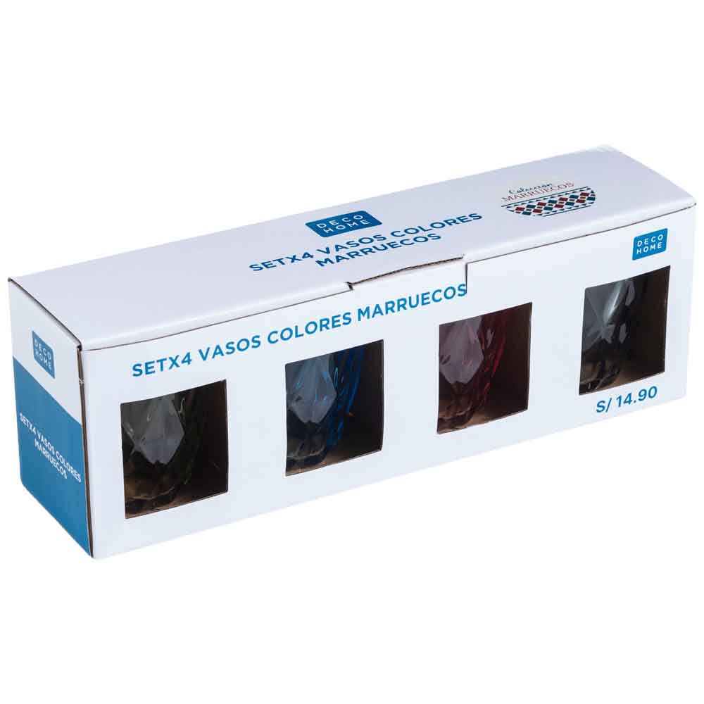 Set Vasos DECO HOME Colores Marruecos x4un