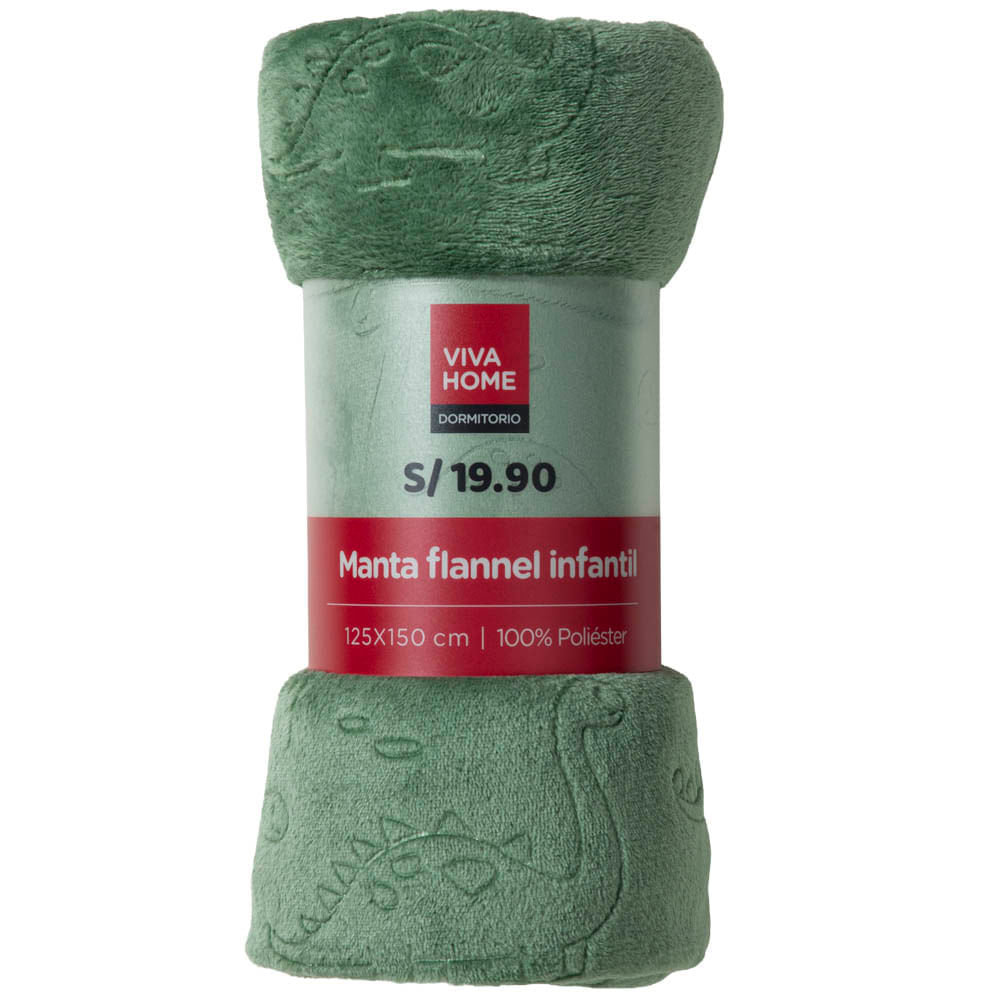 Manta Flannel Infantil Dino Print VIVA HOME