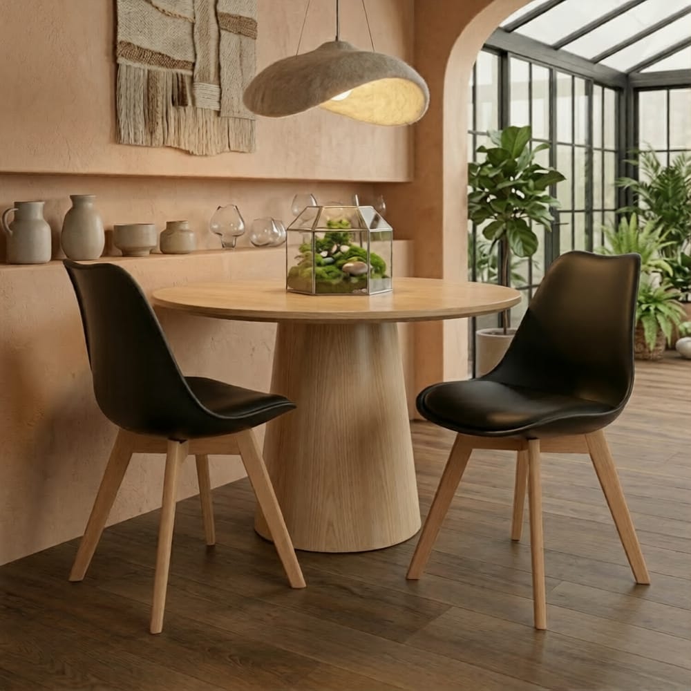 Set x2 Sillas de Comedor Terraza Bonno Negro