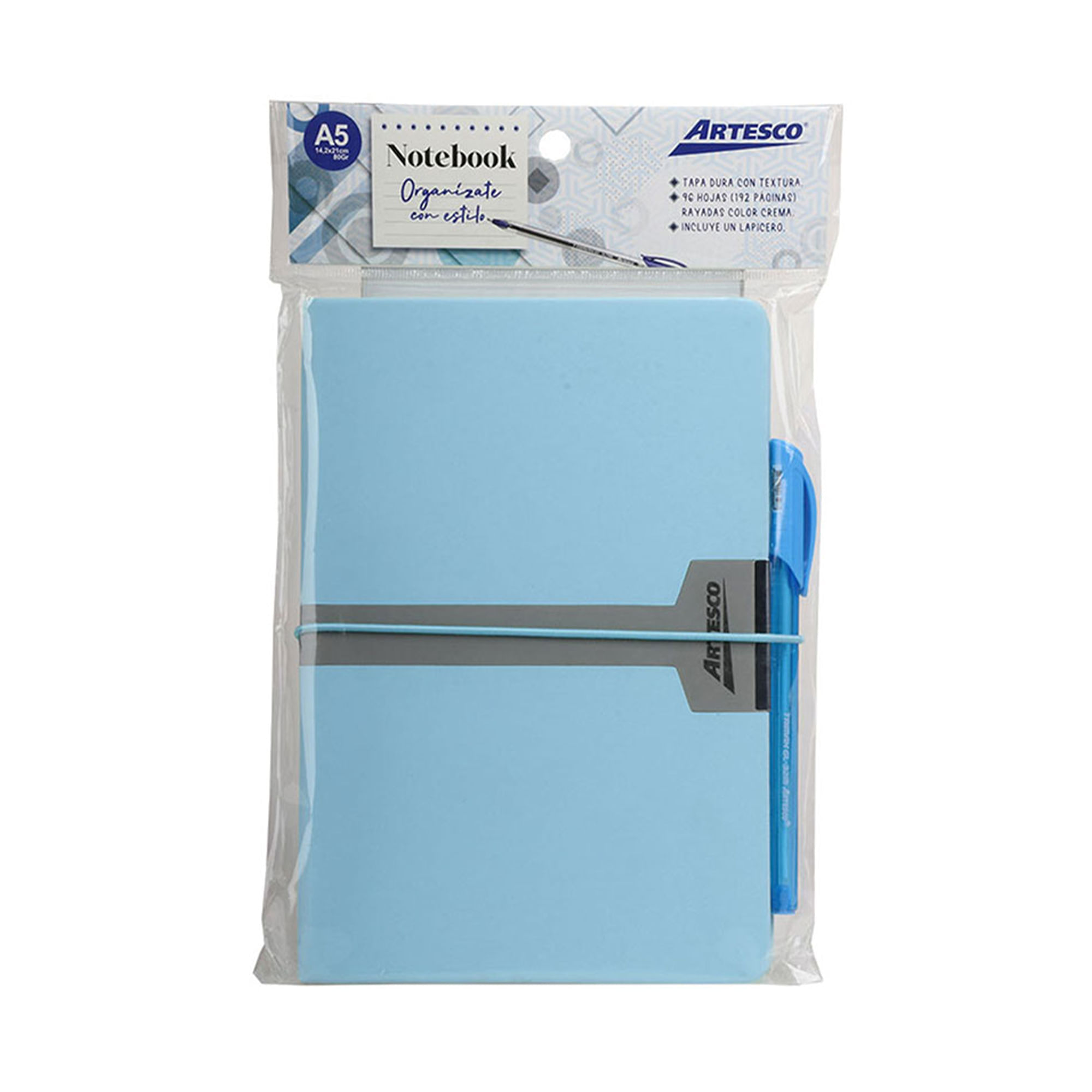 Pack ARTESCO Libreta Pastel Celeste + Lápiz Trimax Celeste