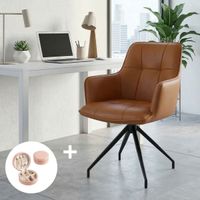 Butaca Cuero Giratoria 360 grados Buckingham Berner Marrón Claro