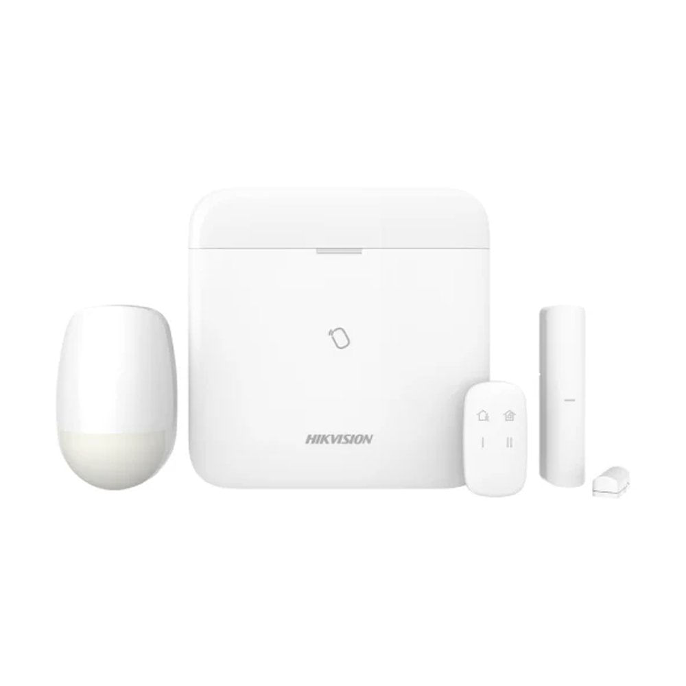 Sistema de Alarma HIKVISION AX Home Kit WiFi - 16 Zonas, Panel, PIR, Magnético y Botón de Emergenci