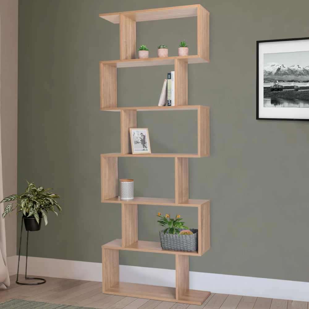 Estante Librero Honey 6 Repisas Marron| Masiva Home