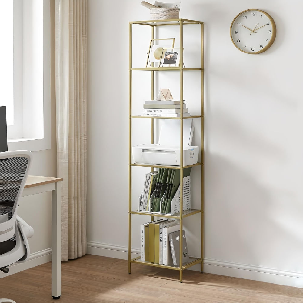 Estante Industrial Romero 5 Repisas Dorado | Masiva Home