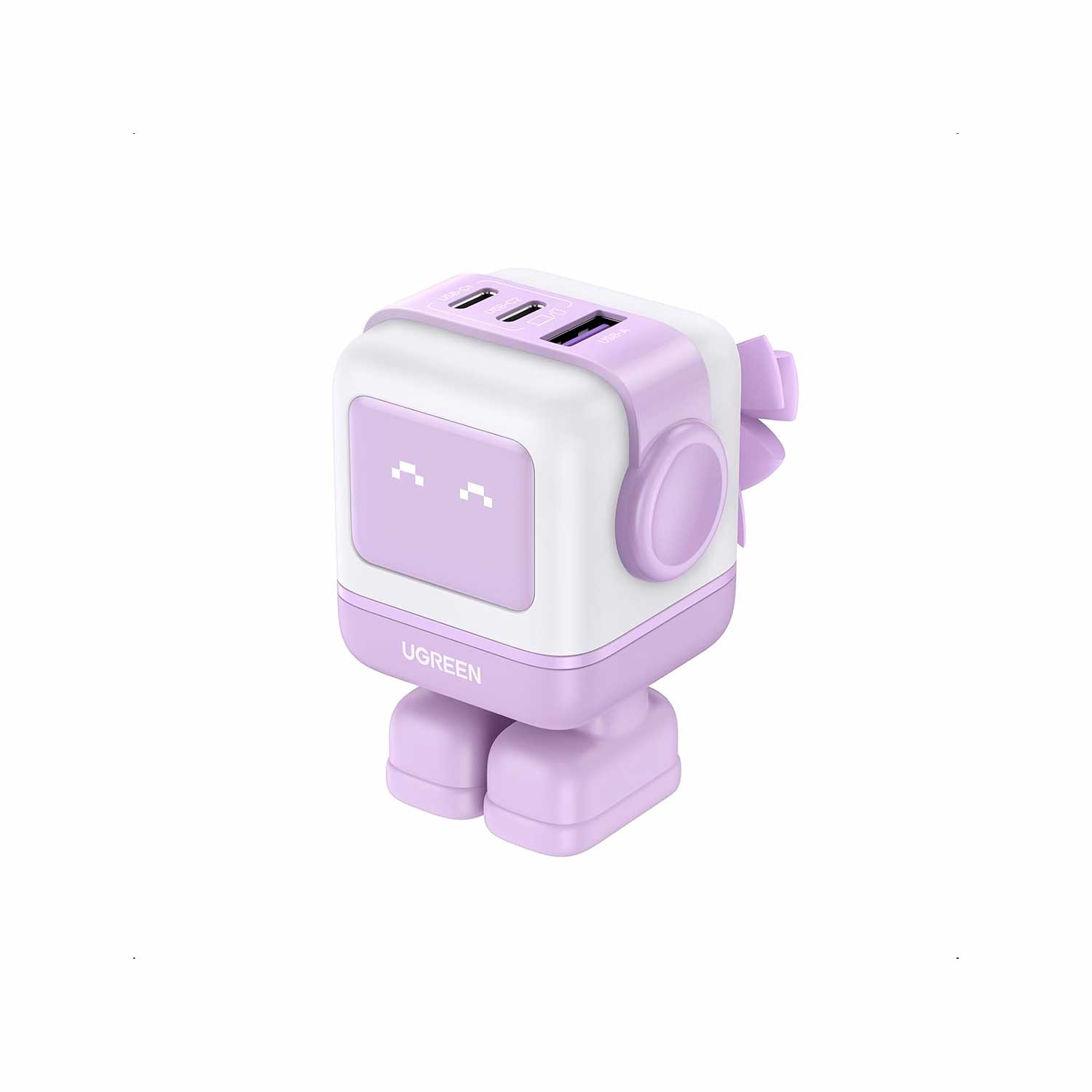 Cargador Ugreen Robot 65 Watts Tipo C Pantalla Led Carga Rapida Purple 35314