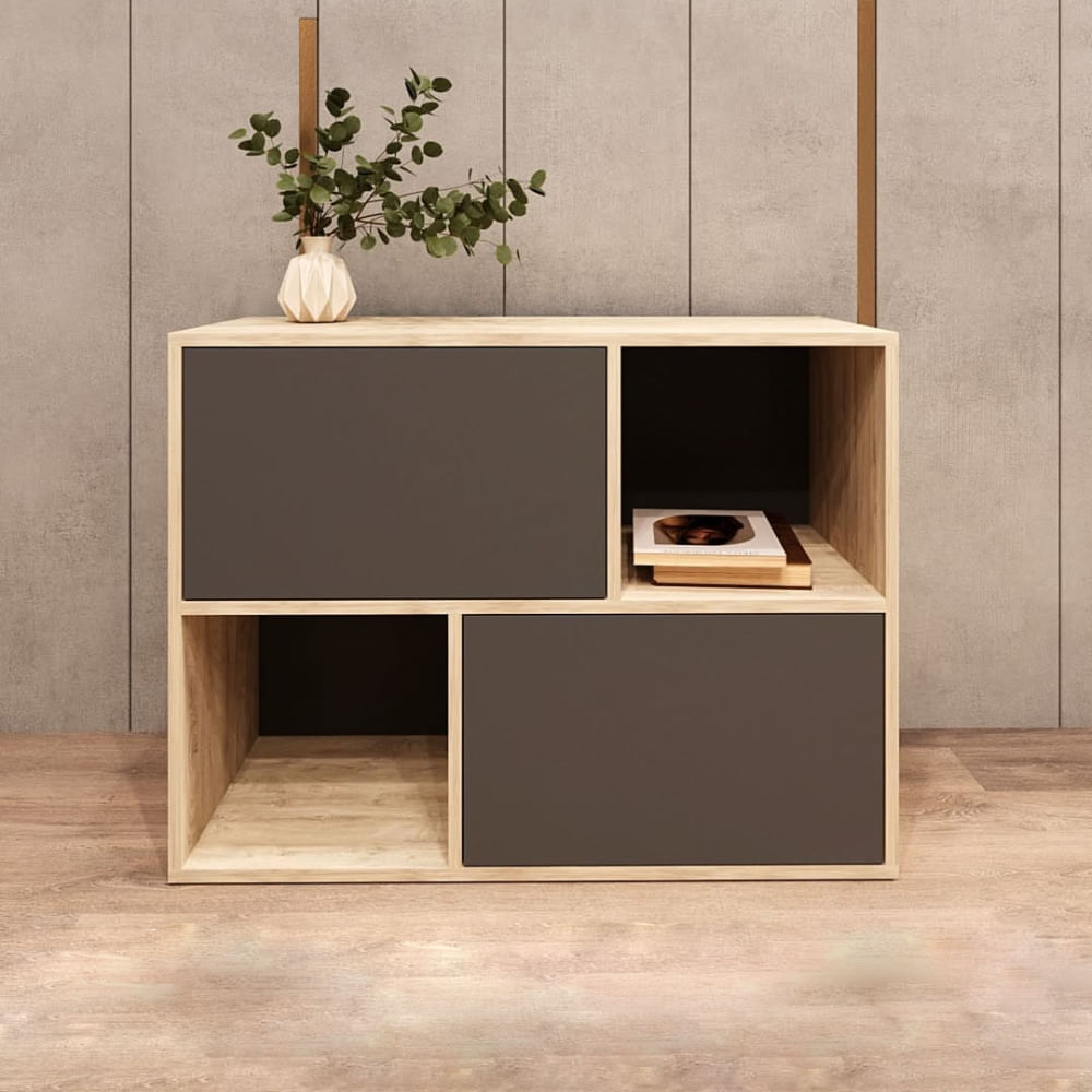 Estante Kiara 2 puertas Marron y plomo | Masiva Home