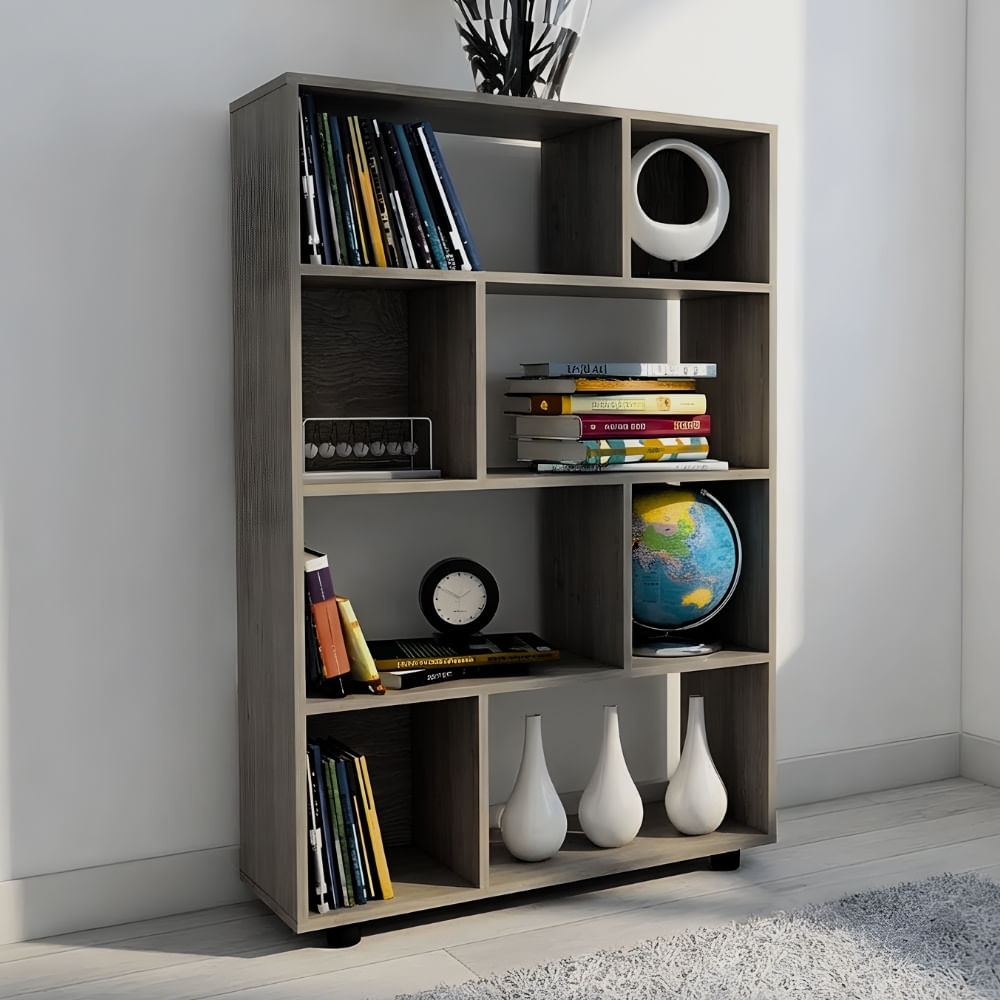 Estante Librero Jodie 4 Niveles Gris | Masiva Home