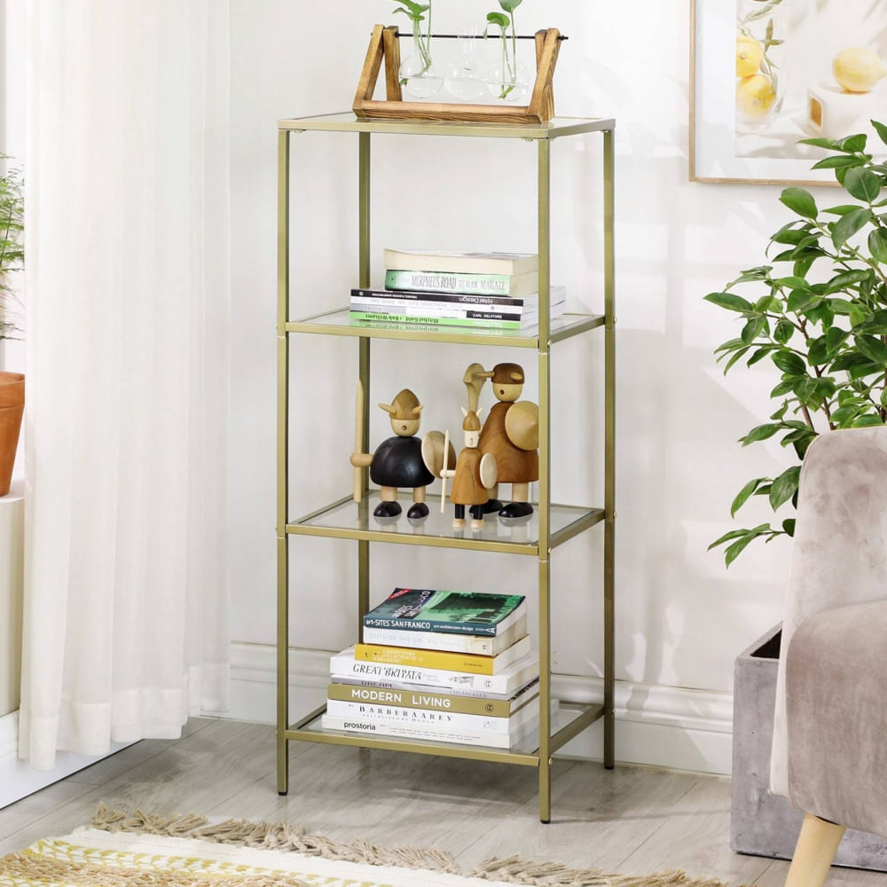 Estante Industrial Romero 3 Repisas Dorado | Masiva Home