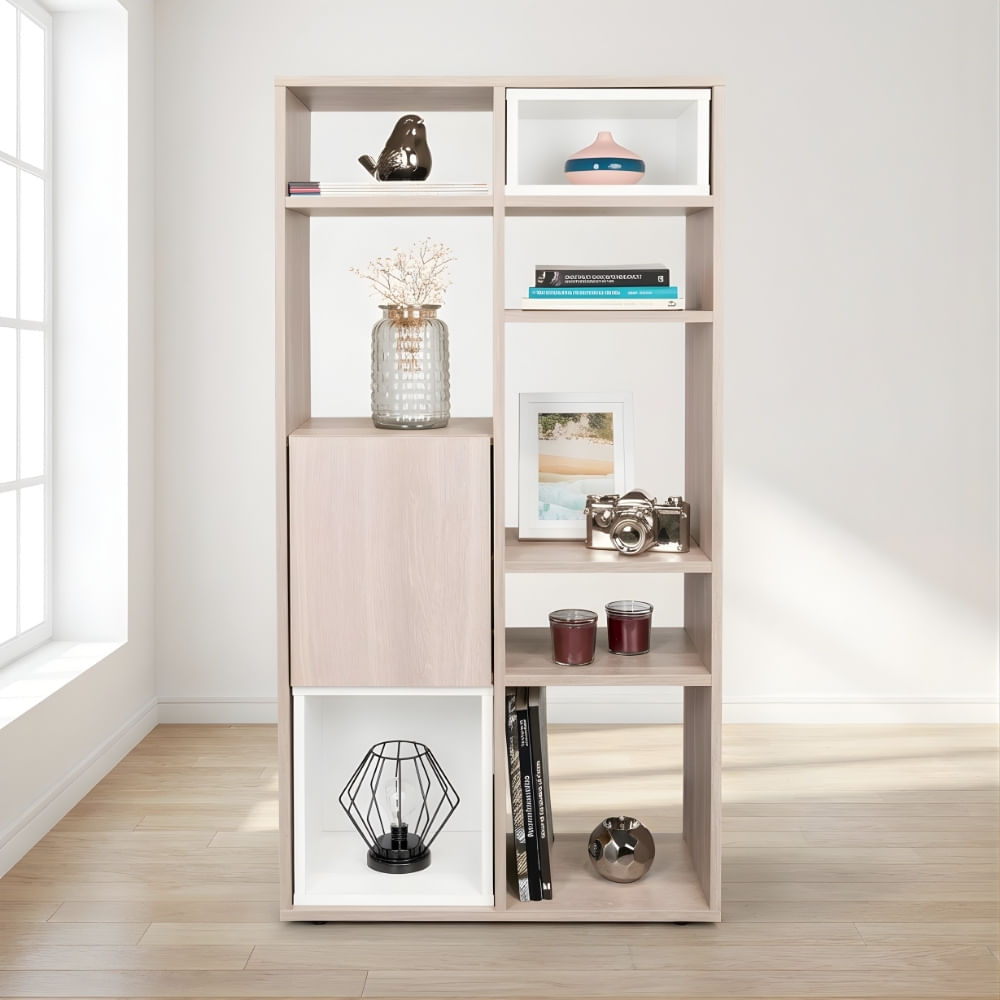 Estante Librero Joanne Blanco y Beige | Masiva Home