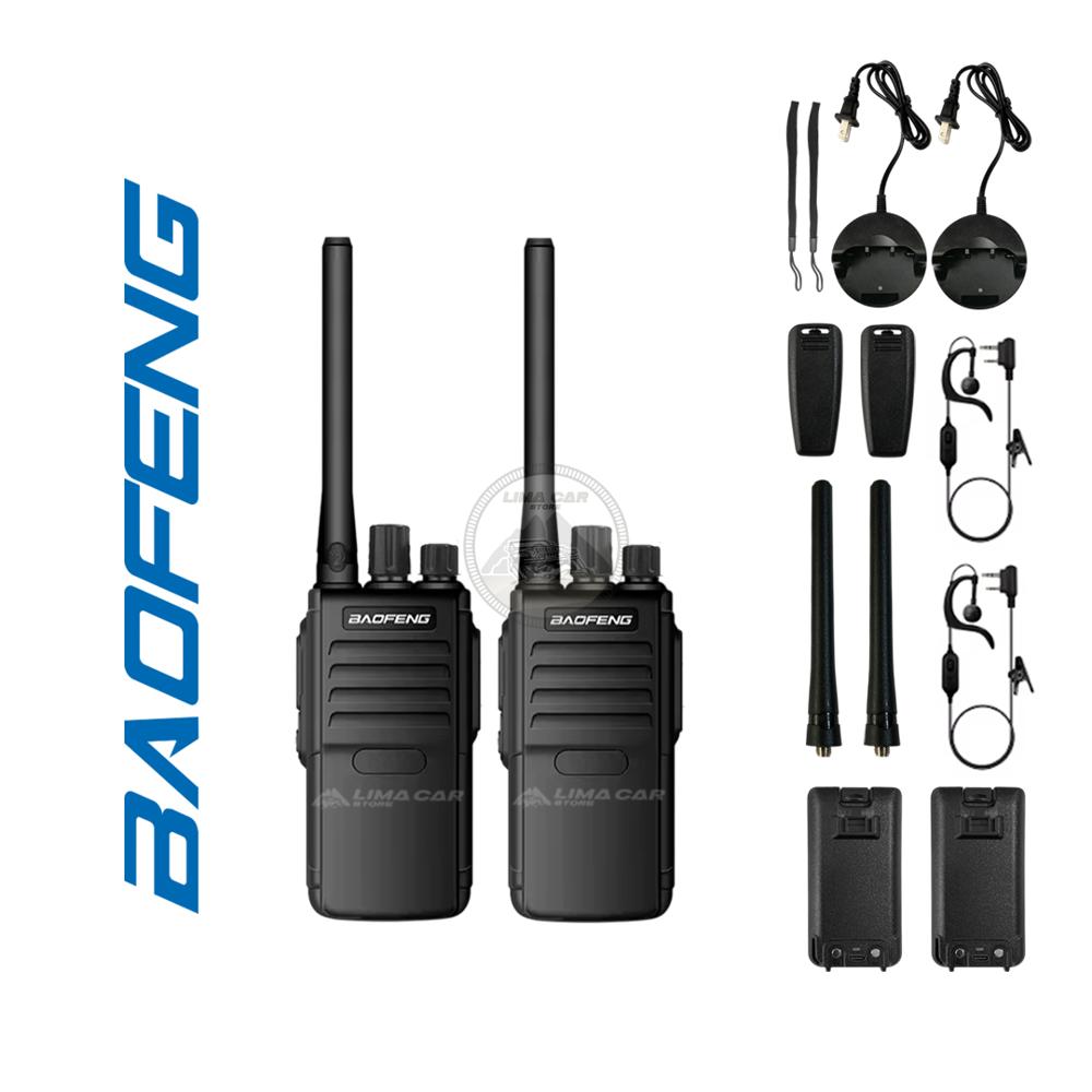Pack 2 walkie talkies Profesionales BF-858 Radio UHF Portatil 5 KM CARGA TIPO C
