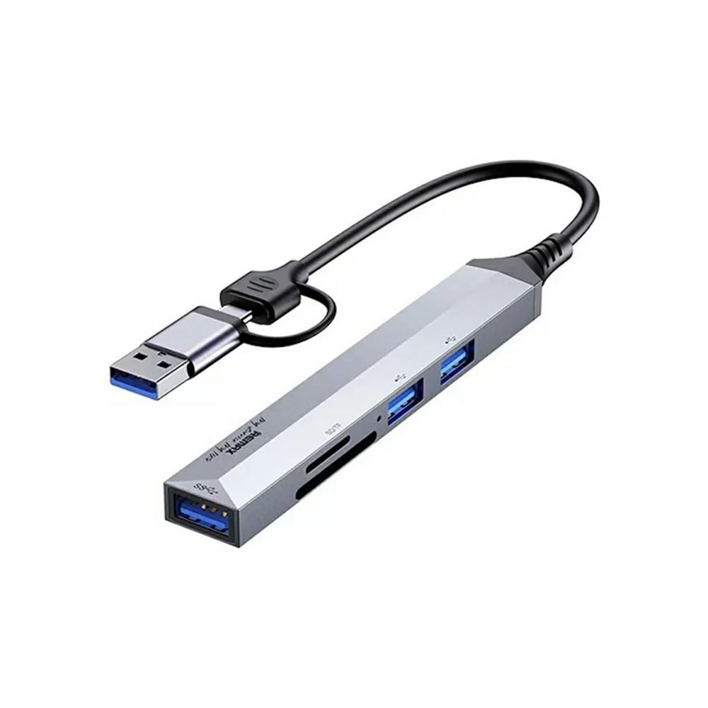 Hub Remax RU-U7 USB + Tipo-C Negro