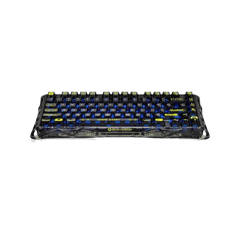 Teclado Gamer Inalámbrico Gravastar Mercury K1 Lite Inglés RGB Transparente Black
