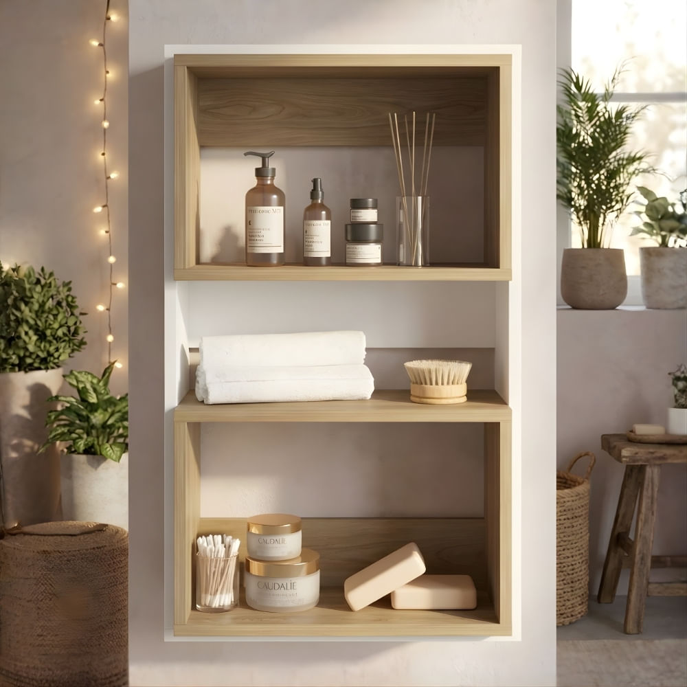 Estante Flotante Elsa Blanco y Marron | Masiva Home