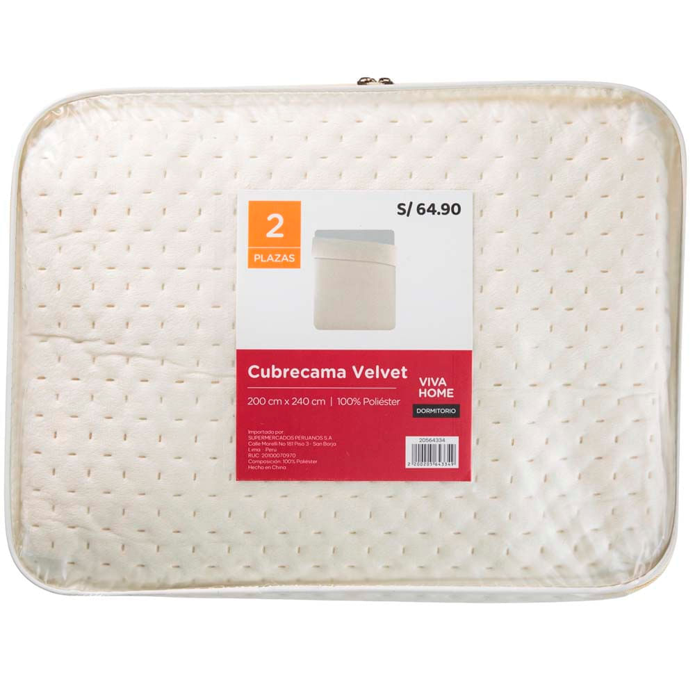 Cubrecama 2 Plazas Velvet VIVA HOME (Modelos Aleatorios)