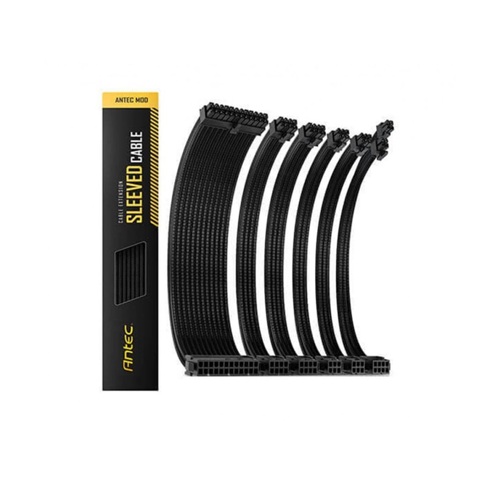 Kit de Extensión de Cable PSU Antec - Conectividad Optimizada, Color Negro, Ideal para PC Gaming