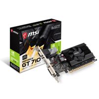 MSI Nvidia GeForce GT 710 - Tarjeta de Video 2GB DDR3 64-Bit Low Profile, PCI-E 2.0, Ideal para Jue