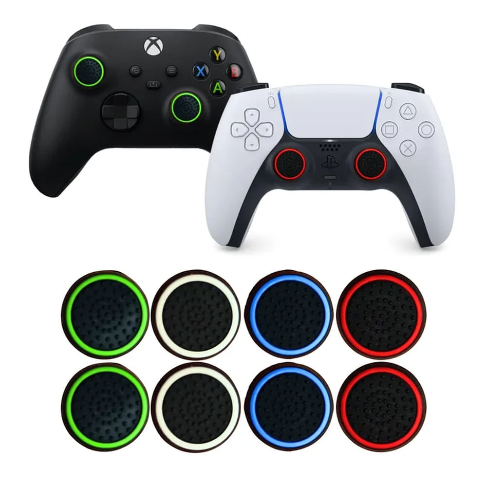 4 PARES de GRIPS NEGROS para Mando PS3/PS4/PS5/Xbox