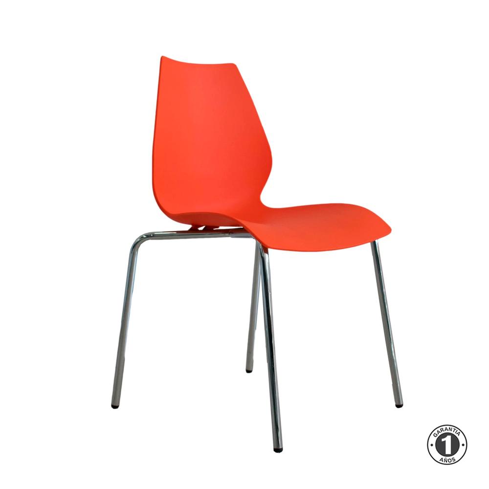 Silla Fija De Comedor Diseño Brenda Rojo Althea Confort