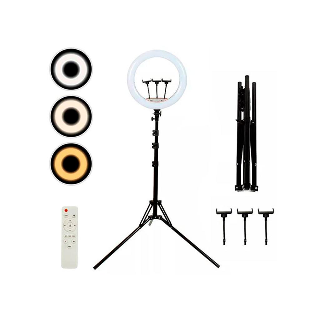 Aro LED 56cm con Trípode Ajustable Control Remoto y Táctil Iluminación Pro para Videos y Fotos