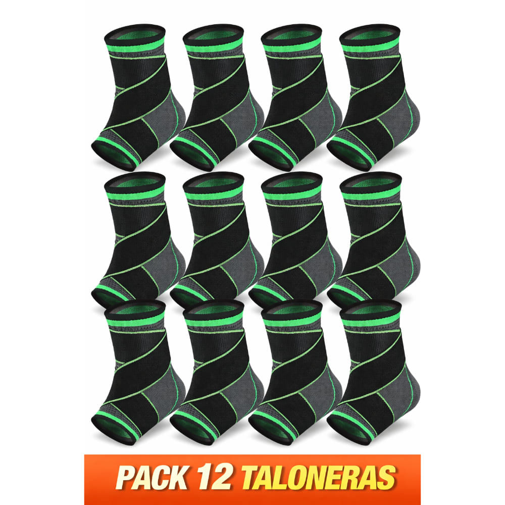 Pack 12 Taloneras Deportivas Compresión Tobillo Soporte Estabilidad Alto Rendimiento Transpirable
