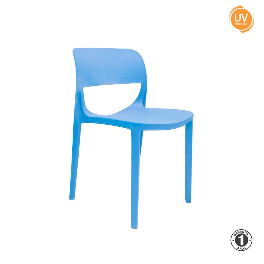 Silla Fija De Comedor Happy Azul Althea Confort