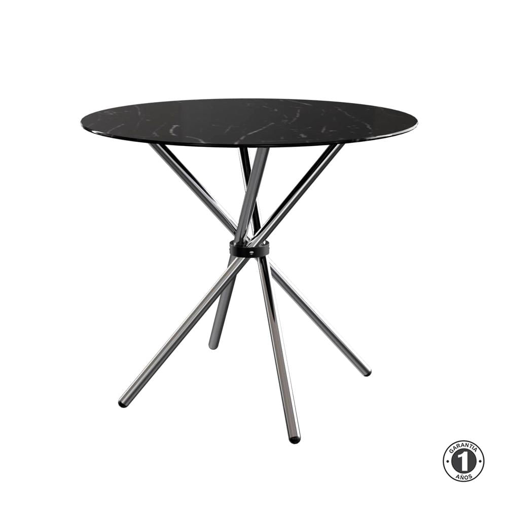 Mesa De Comedor Nodos 90 Cm Vidrio Marmoleado Althea Confort