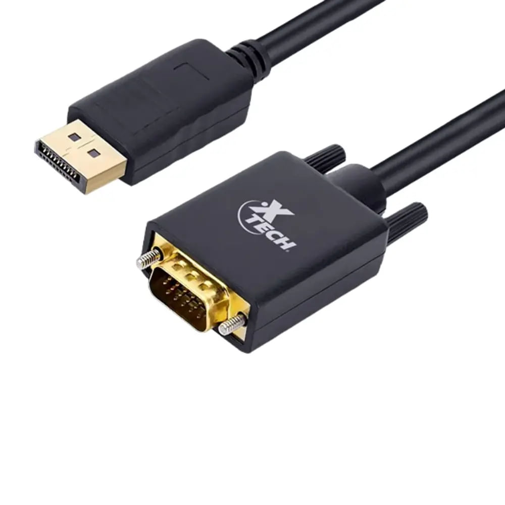 Cable DisplayPort a VGA Xtech XTC-377 Negro - Conexión fiable para tus dispositivos de alta definic