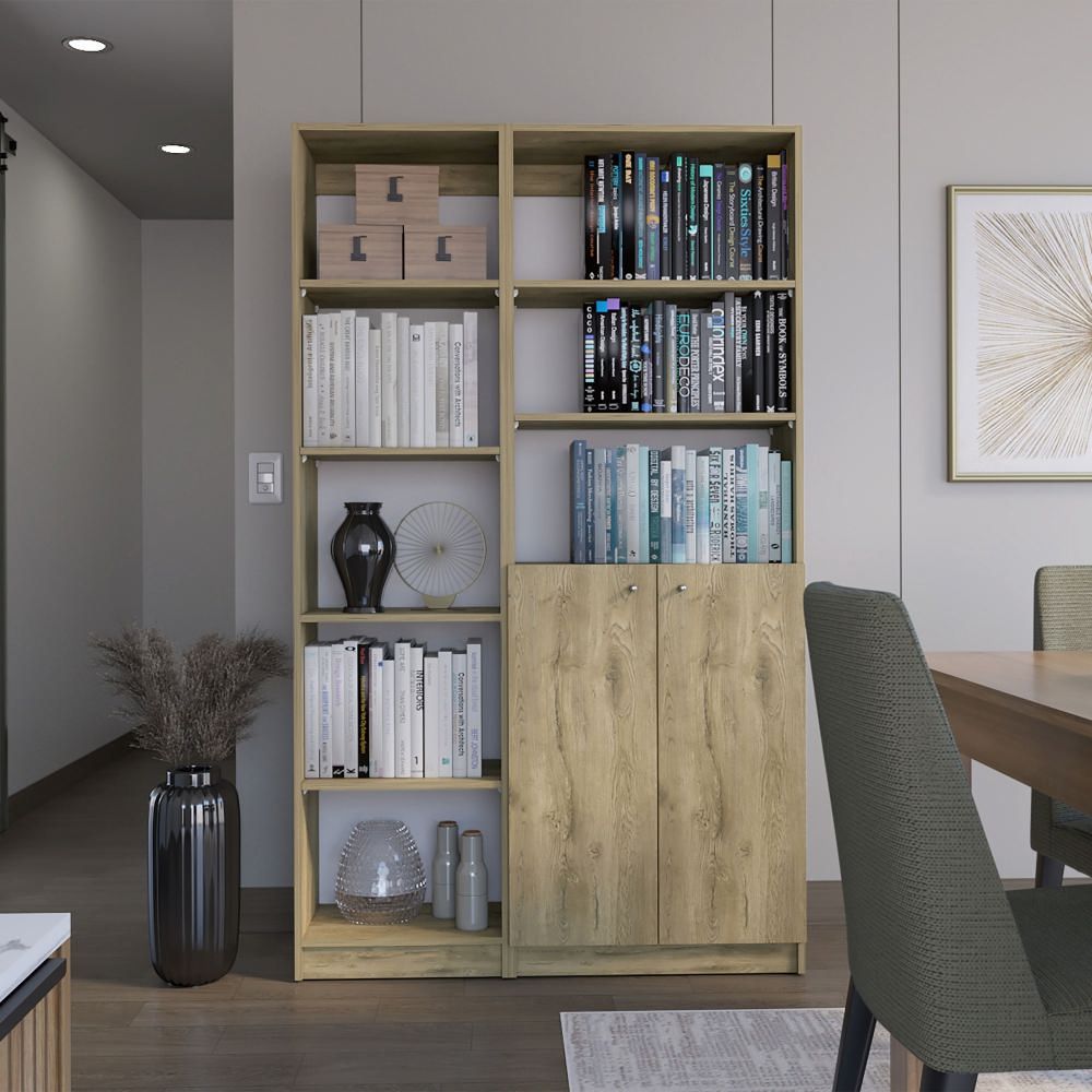 Combo Home Estante 45cm + Estante 2 Puertas - Macadamia