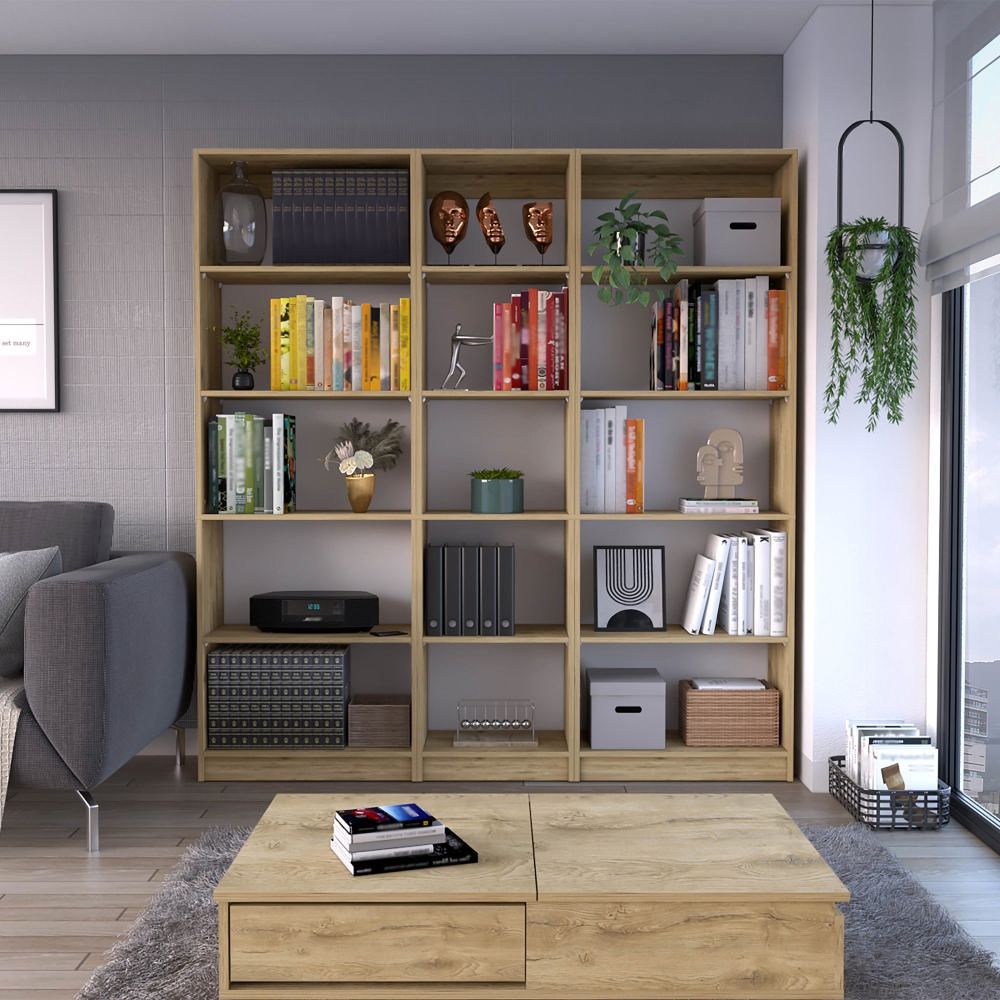 Combo Home 2 Estantes 62cm + Estante 45cm - Macadamia