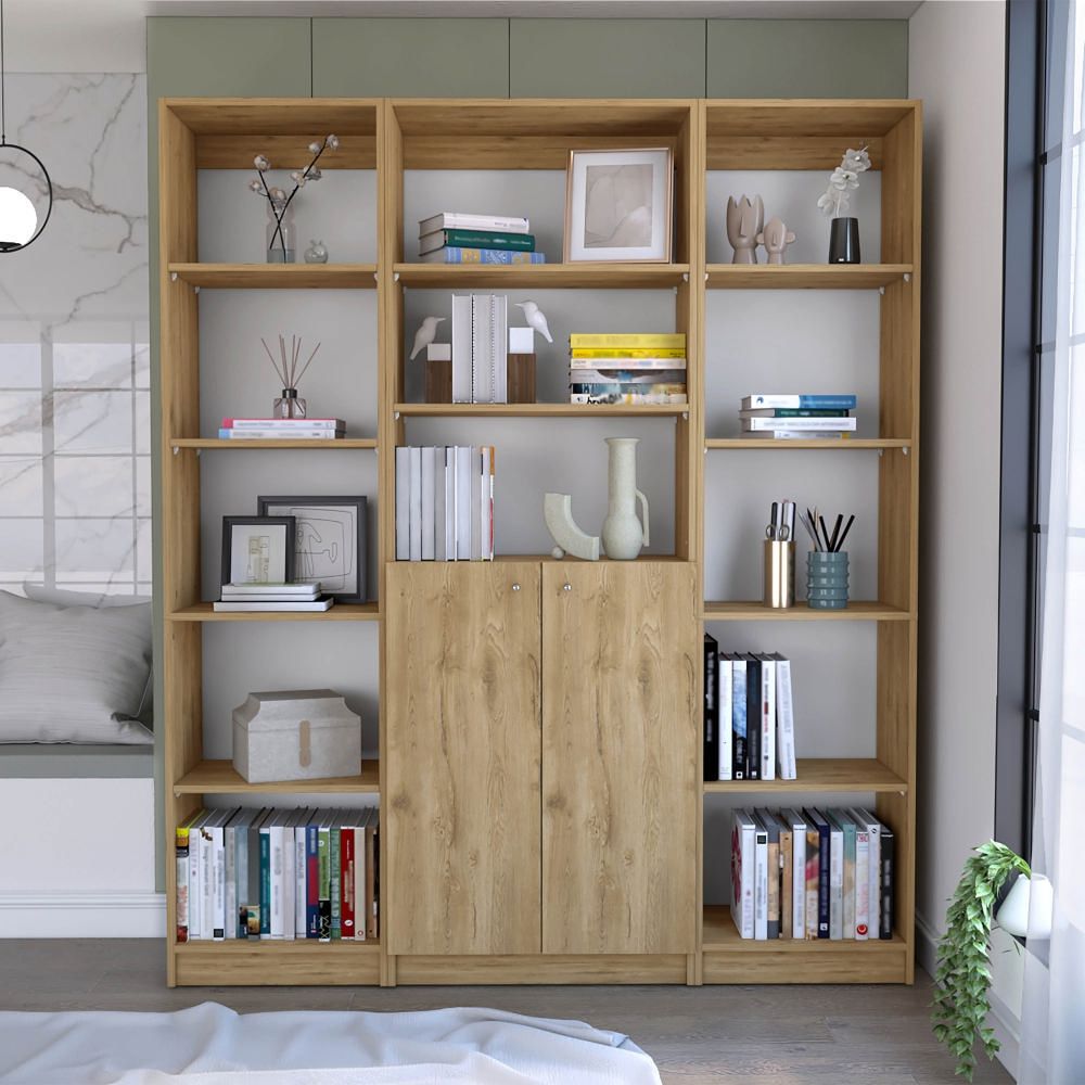 Combo Home 2 Estantes 45cm + Estante 2 Puertas - Macadamia