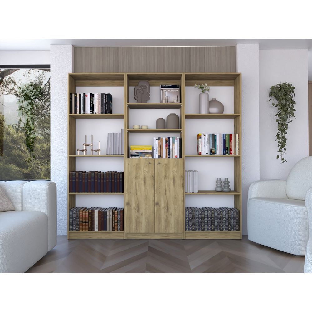 Combo Home 2 Estantes 4 Repisas + Estante 2 Puertas - Macadamia