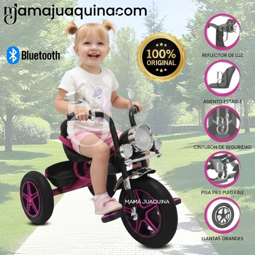 Triciclo con Bluetooth JOOPY CHOPPER DARK PINK