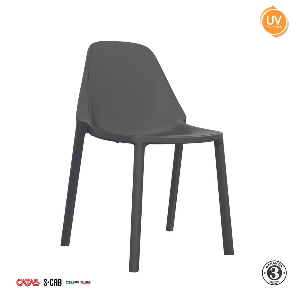 Silla Fija De Comedor Diseño Piu Grafito Althea Confort