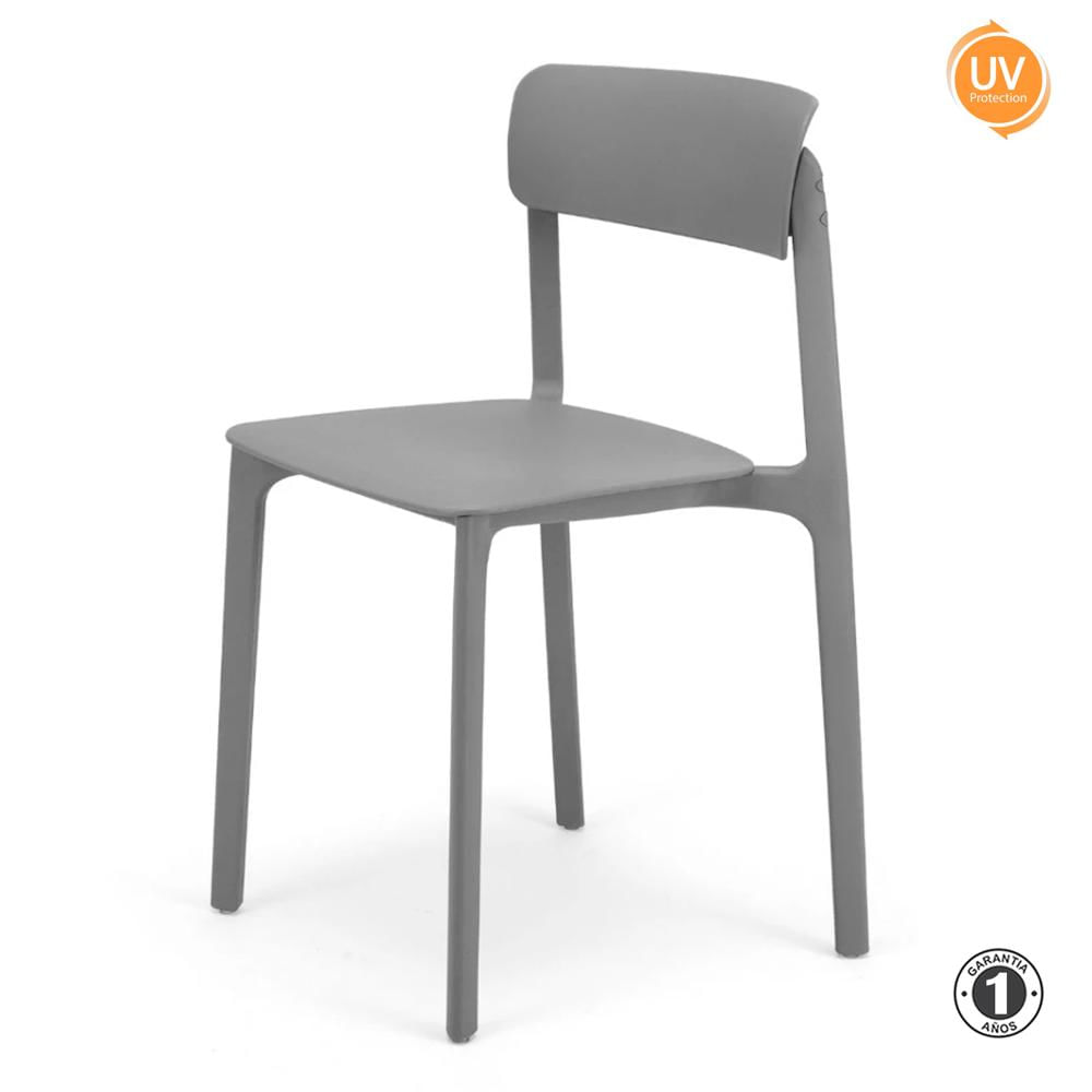 Silla Diseño De Comedor Clay Gris Althea Confort