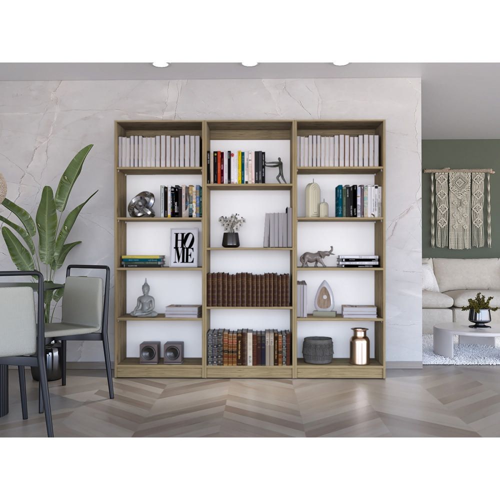 Combo Home 2 Estantes 5 Repisas + Estante 4 Repisas - Macadamia