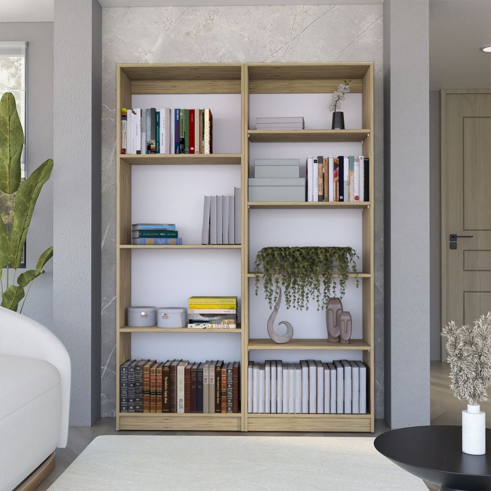 Combo Home Estante 4 Repisas + Estante 5 Repisas - Macadamia