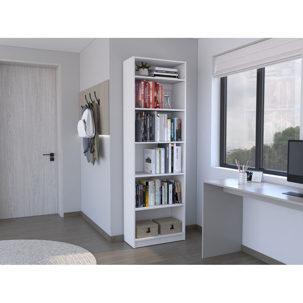 Combo Home Estante 5 Repisas + Complemento - Blanco