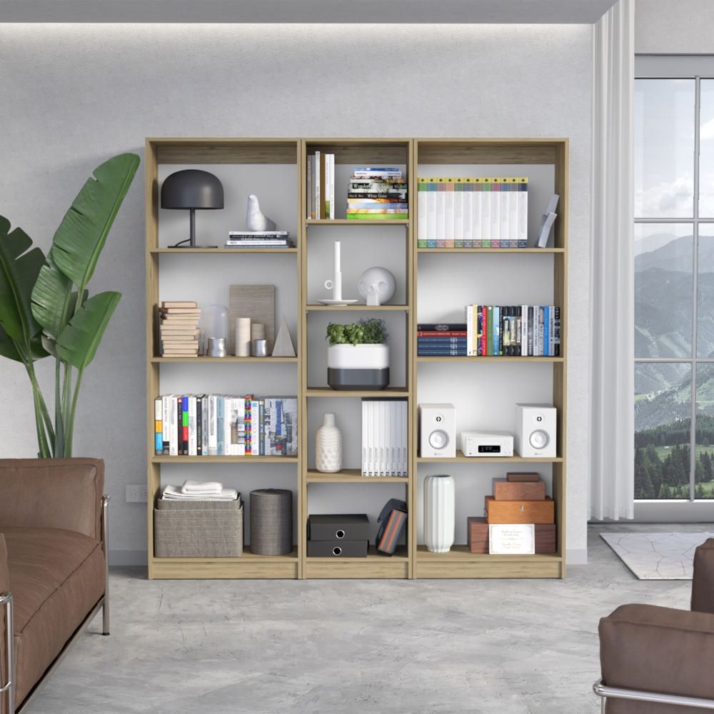 Combo Home 2 Estantes 4 Repisas + Estante 45cm - Macadamia