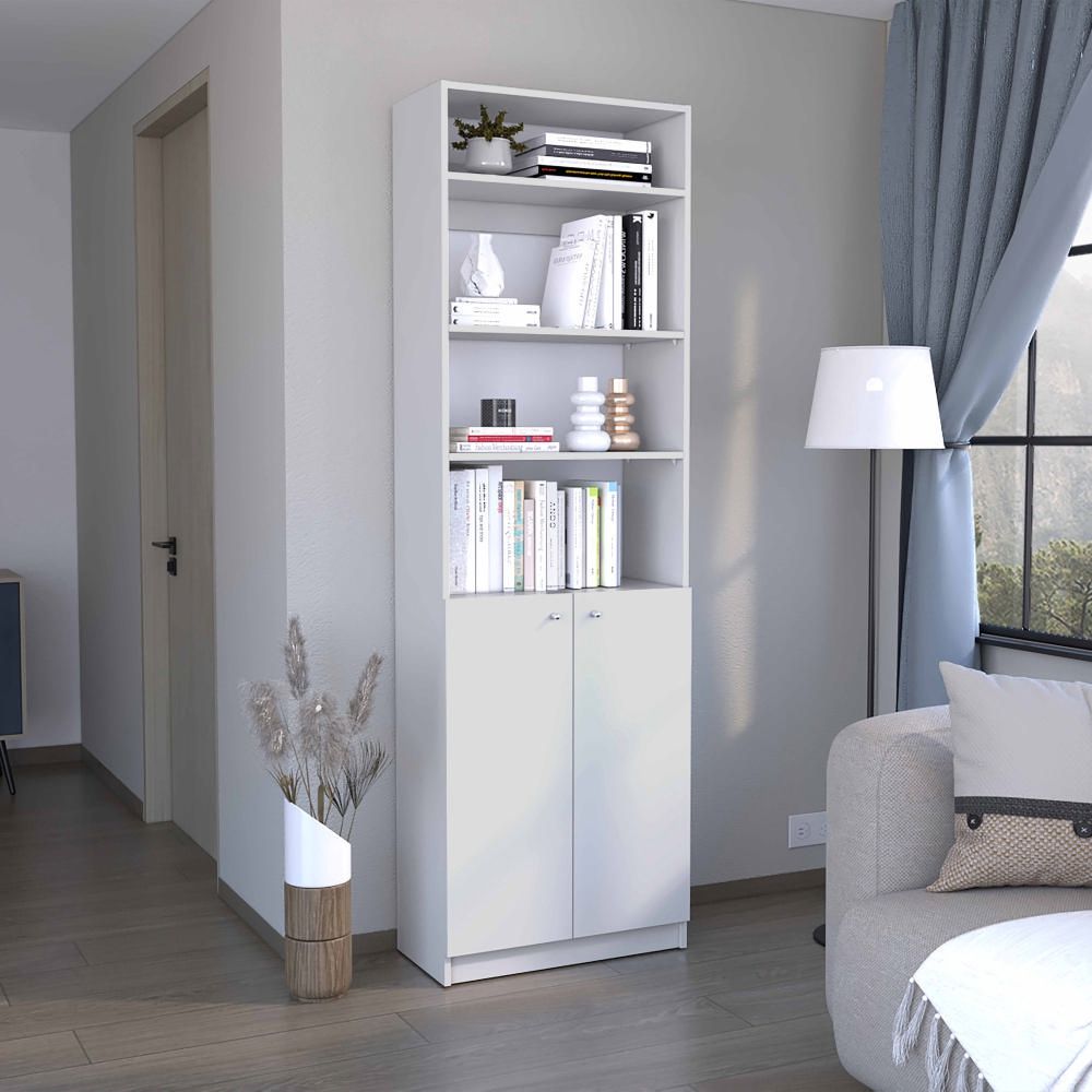 Combo Home Estante 2 Puertas + Complemento - Blanco