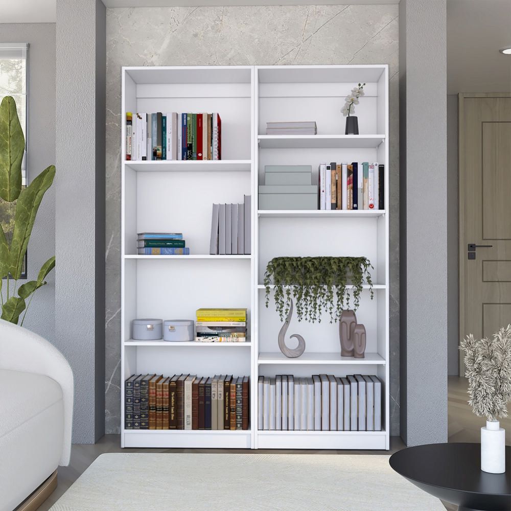 Combo Home Estante 4 Repisas + Estante 5 Repisas - Blanco